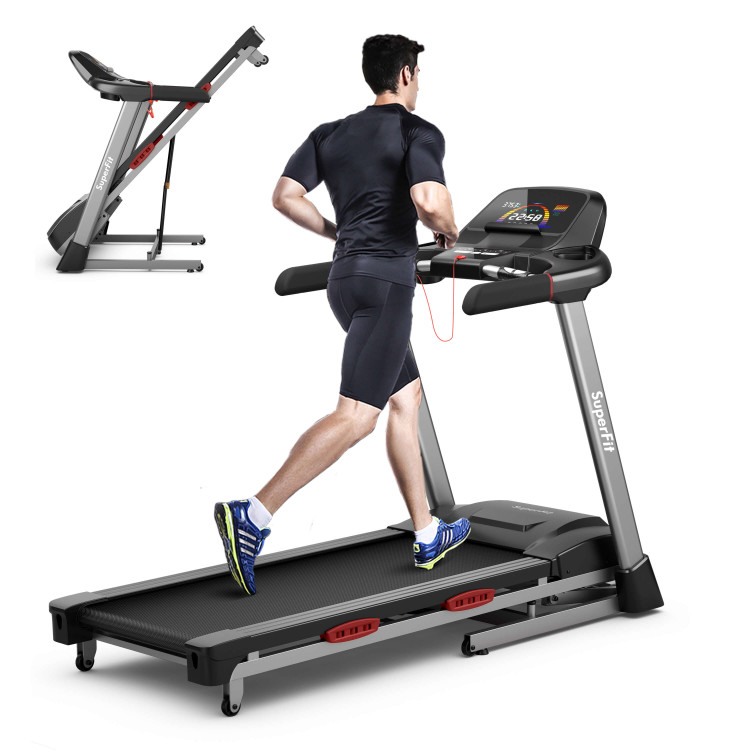 4.75 HP Folding Treadmill with Auto Incline and 20 Preset Programs-BlackCostway Gallery View 2 of 12
